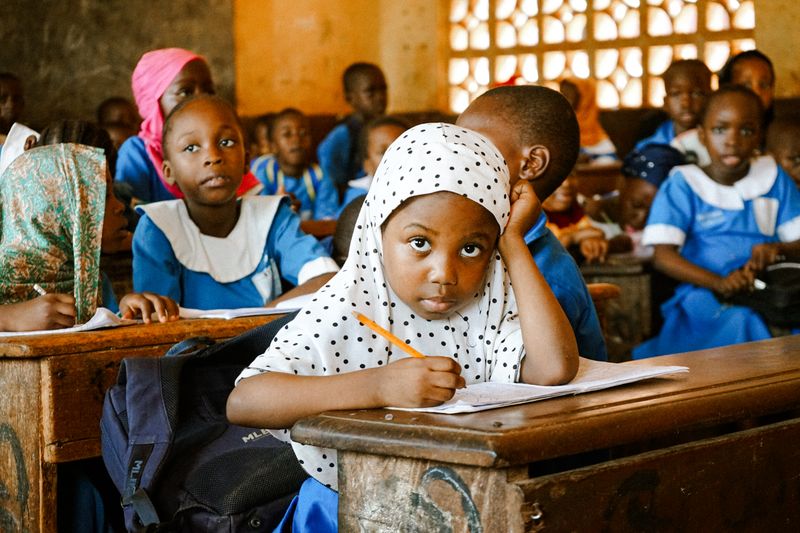 Students focused in class