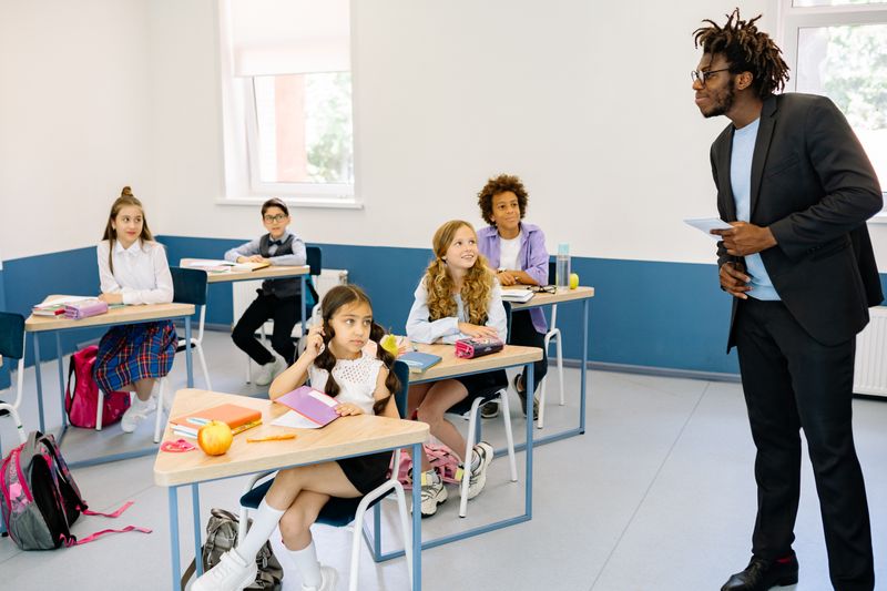 Teacher with attentive students